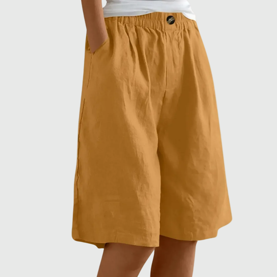 BYCELESSE | Pantalones Cortos Amplios con Cintura Elástica Femeninos