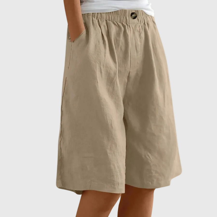 BYCELESSE | Pantalones Cortos Amplios con Cintura Elástica Femeninos