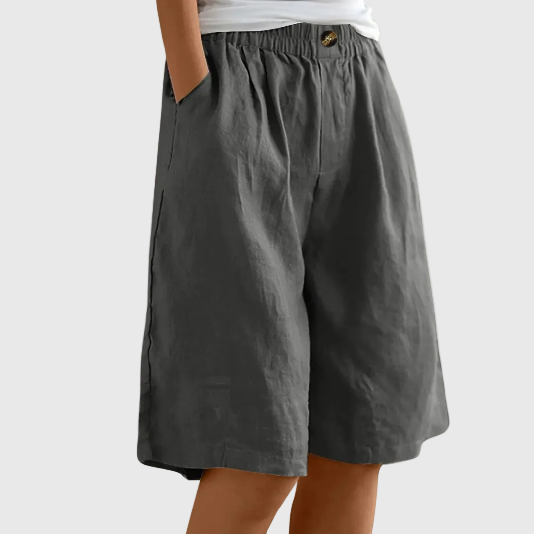 BYCELESSE | Pantalones Cortos Amplios con Cintura Elástica Femeninos