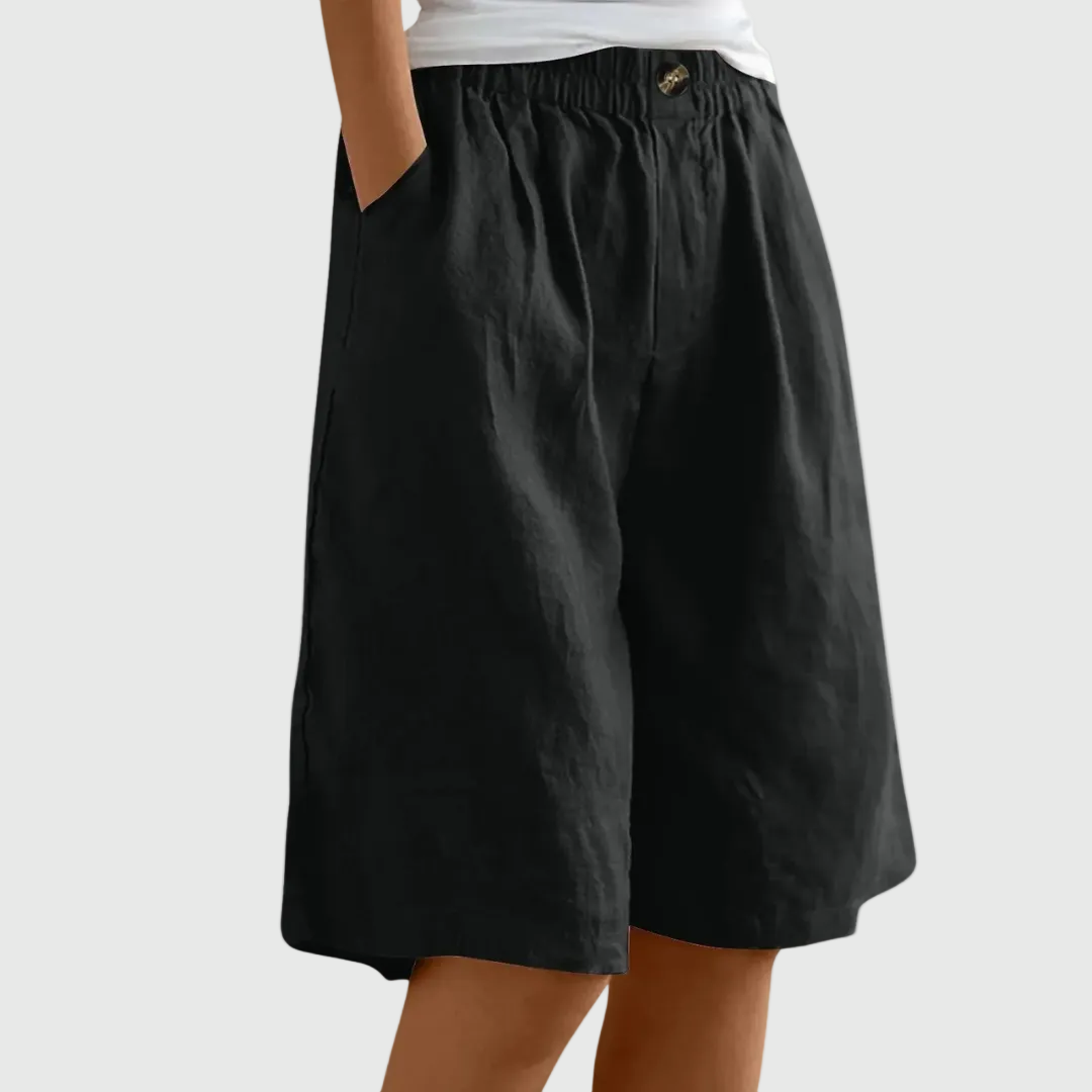 BYCELESSE | Pantalones Cortos Amplios con Cintura Elástica Femeninos