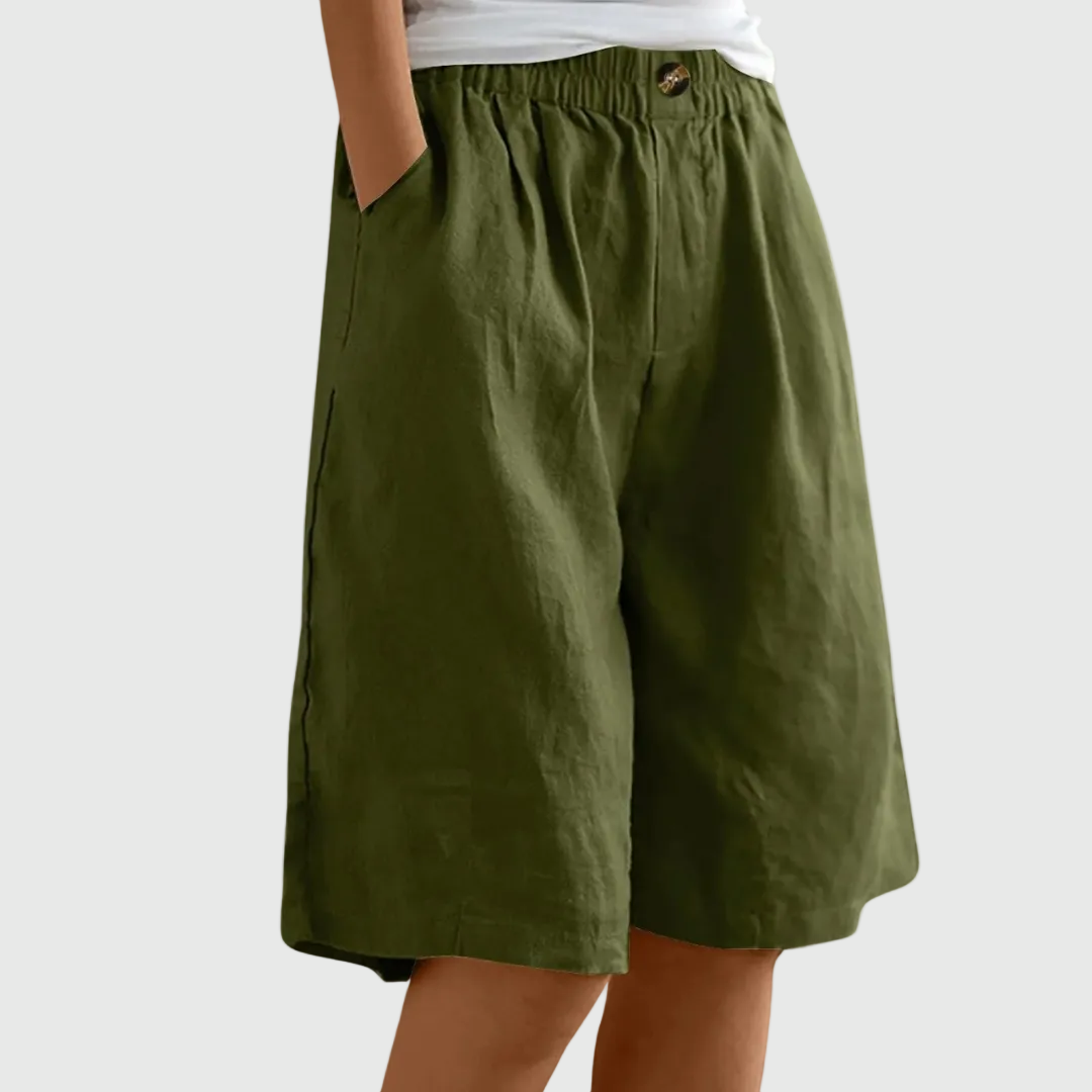 BYCELESSE | Pantalones Cortos Amplios con Cintura Elástica Femeninos