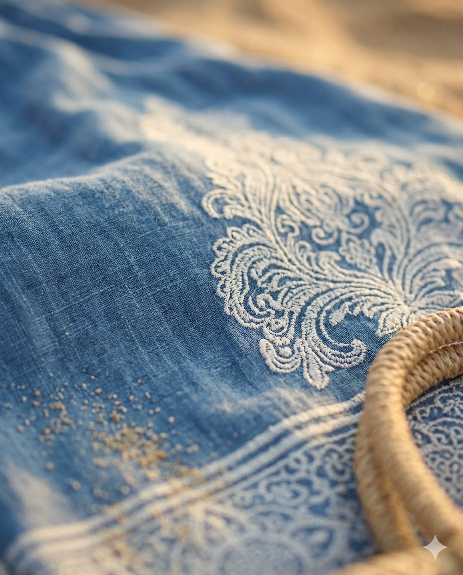 Vestido Damasco Azul