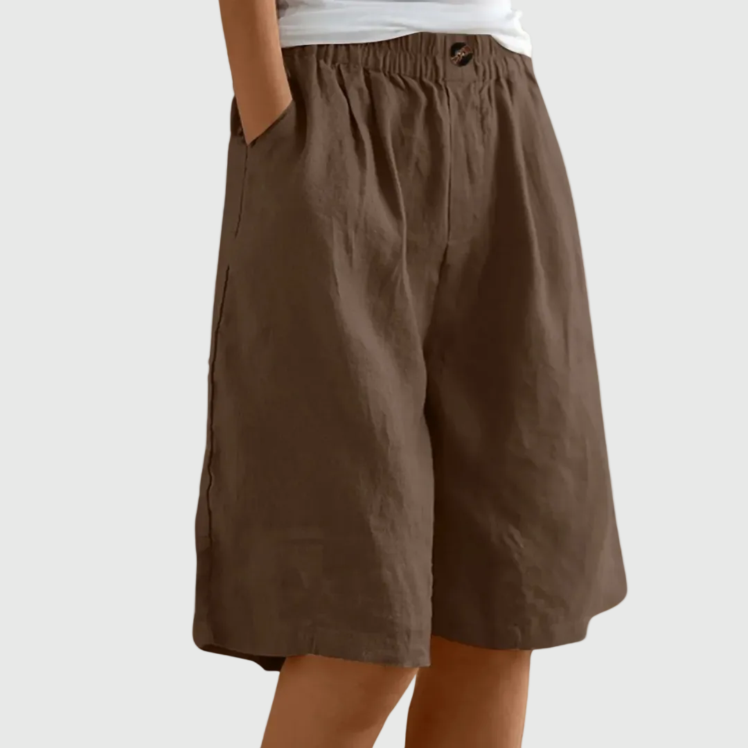 BYCELESSE | Pantalones Cortos Amplios con Cintura Elástica Femeninos
