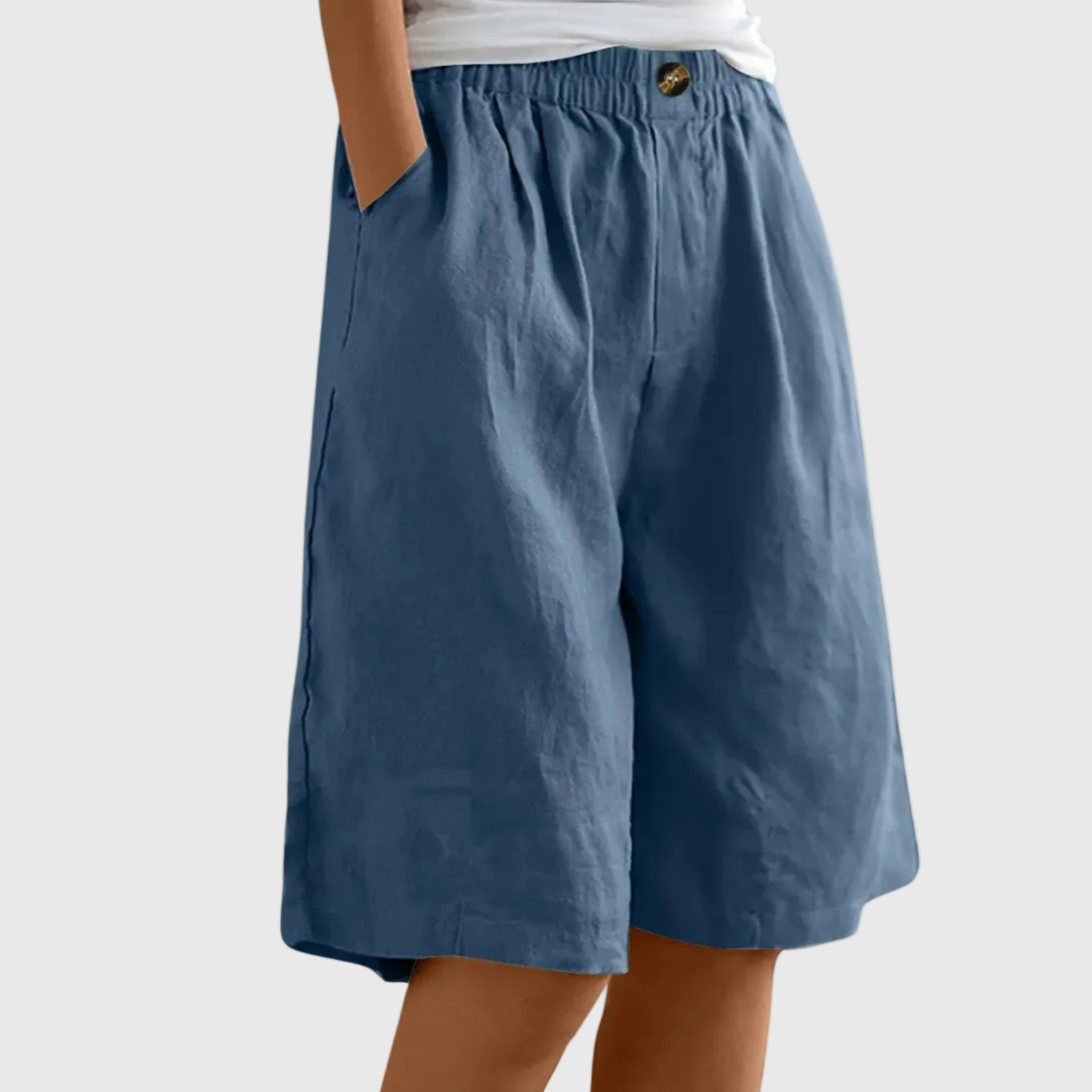 BYCELESSE | Pantalones Cortos Amplios con Cintura Elástica Femeninos