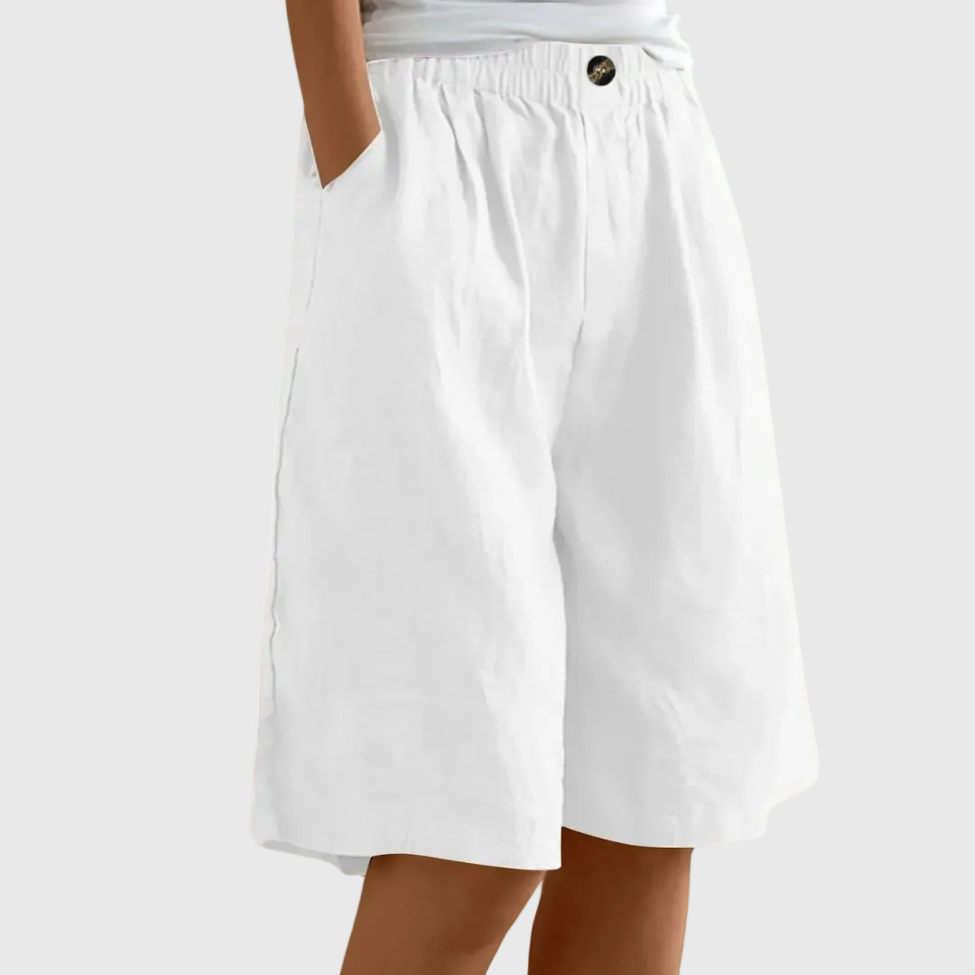 BYCELESSE | Pantalones Cortos Amplios con Cintura Elástica Femeninos