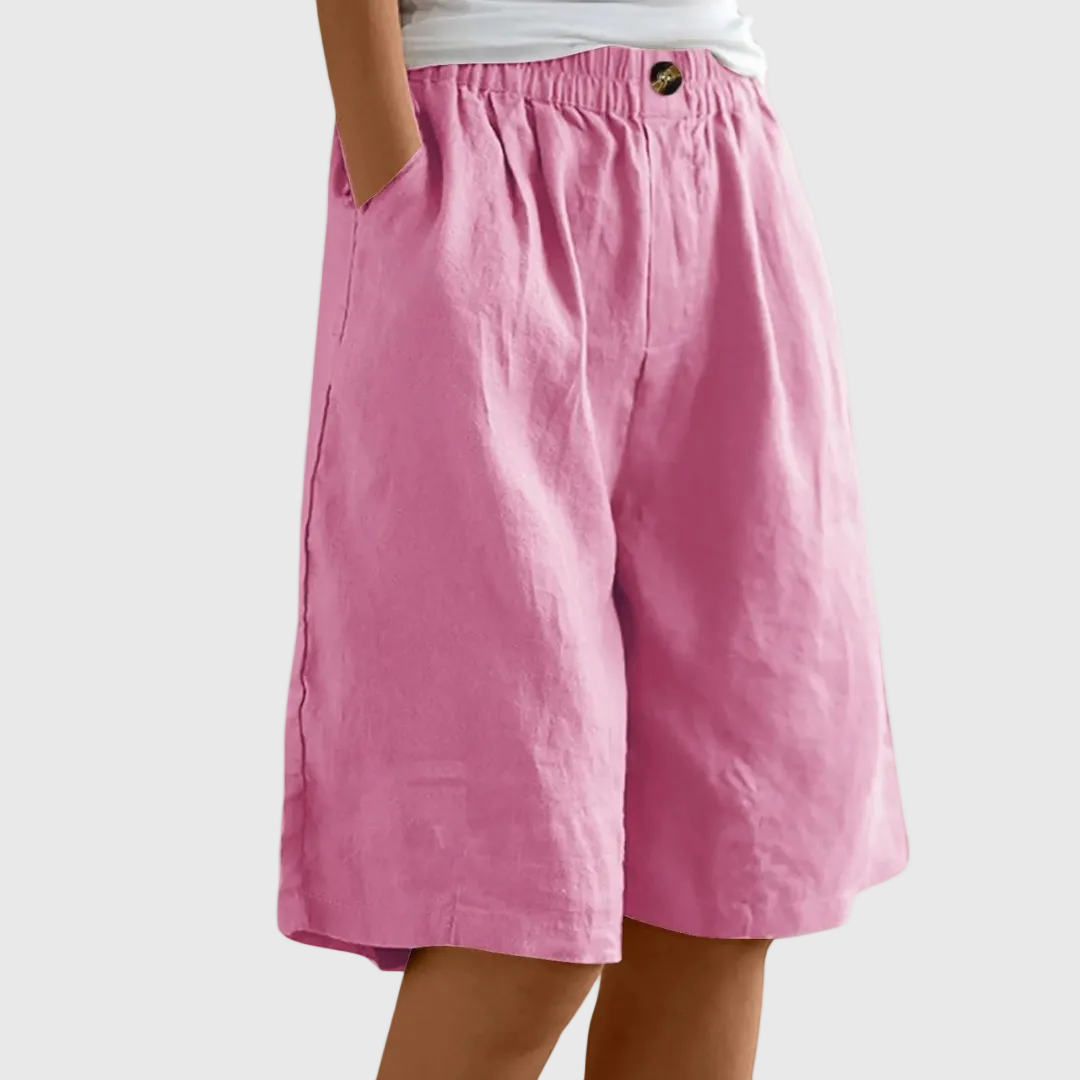 BYCELESSE | Pantalones Cortos Amplios con Cintura Elástica Femeninos