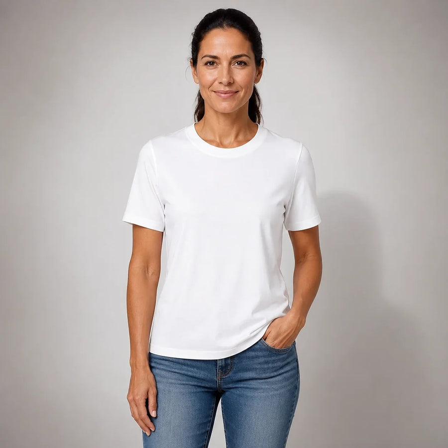 Elena™ | Camiseta Básica de Color Sólido